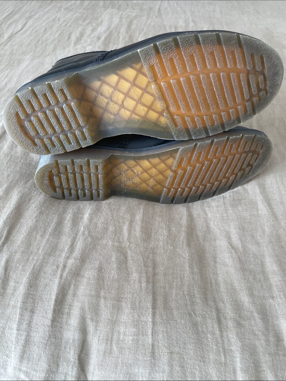 Dr. Martens Black Leather Lace-Up Boots with Yellow Stitching - Picture 5 of 5